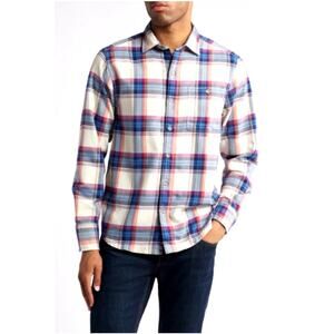 Tommy Bahama Men's Bleached Sand Canyon Beach Window Pane Button-Up Shirt Size S